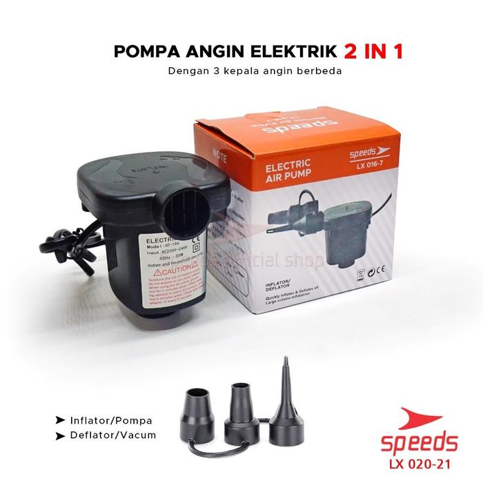 SPEEDS Pompa Angin Otomatis Pompa Kasur Angin Double Quick Pompa Udara Otomatis 020-21
