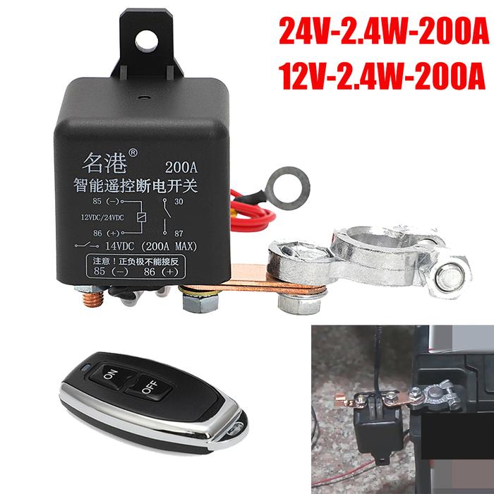 12/24V 200A Universal Car Battery Switch Relay Integrated Wireless