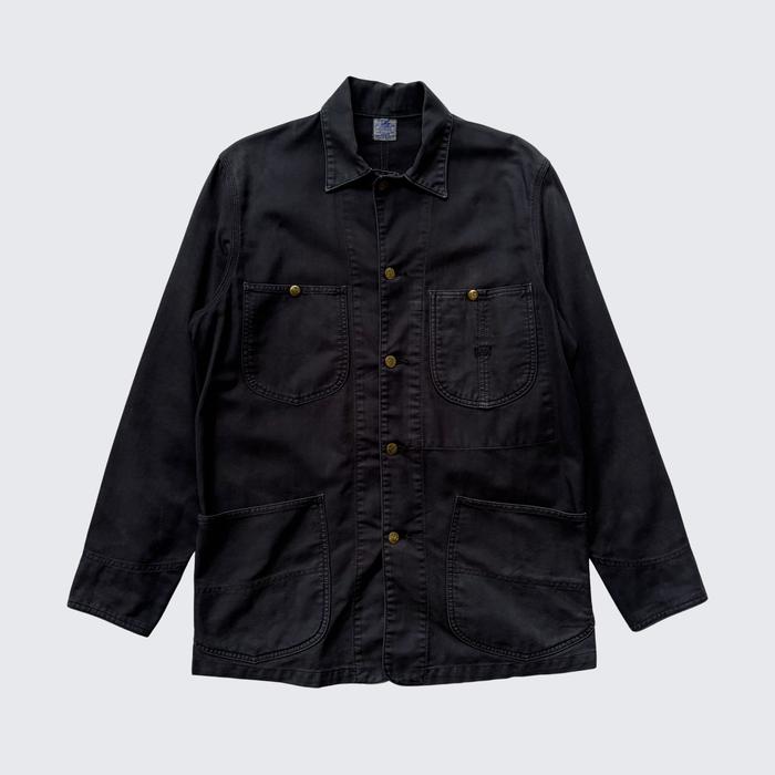 Black Dye Color Vintage 1990s Repro Lee 91-J Chore Denim Jacket - Unisex - M
