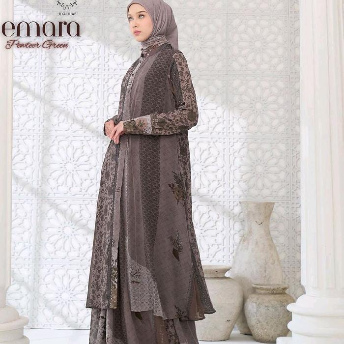 [ULYA HIJAB] GAMIS SYAR'I / DRESS SYAR'I "AILEE ONYX & CREAM" BY Ulya Hijab
