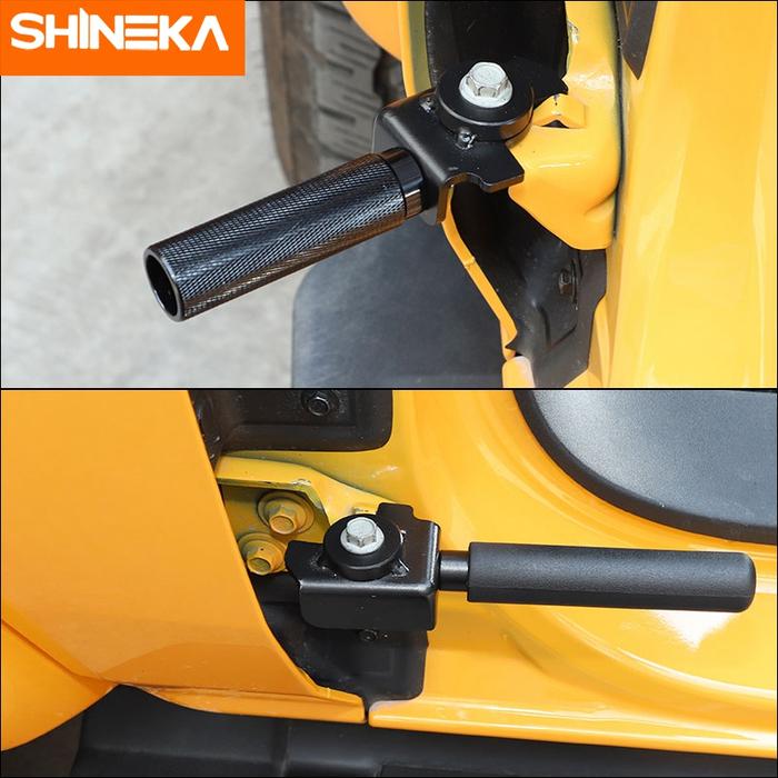 SHINEKA Hitam Besi Eksterior Mobil Pelindung Pintu Kaki Pelat Lipat