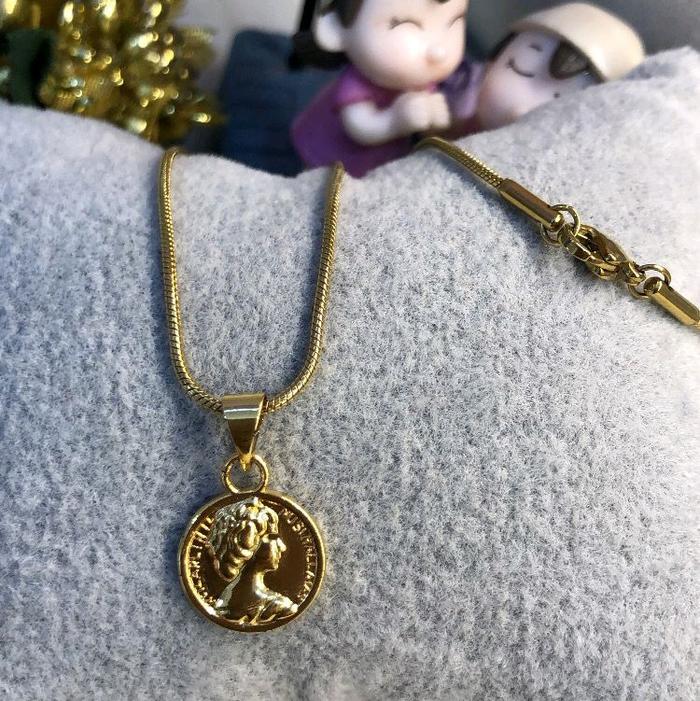 Kalung Motif Koin 1cm Gold
