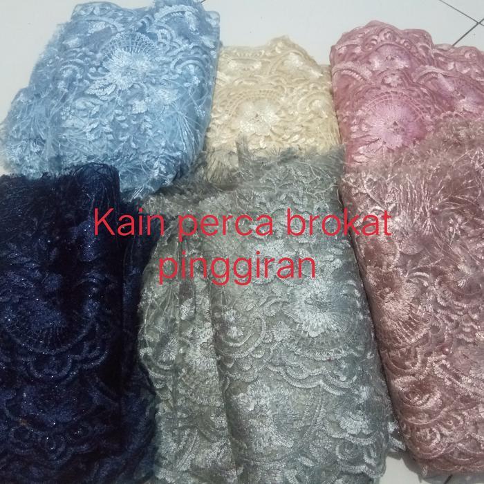 Kain perca brokat pilih warna potongan bawah