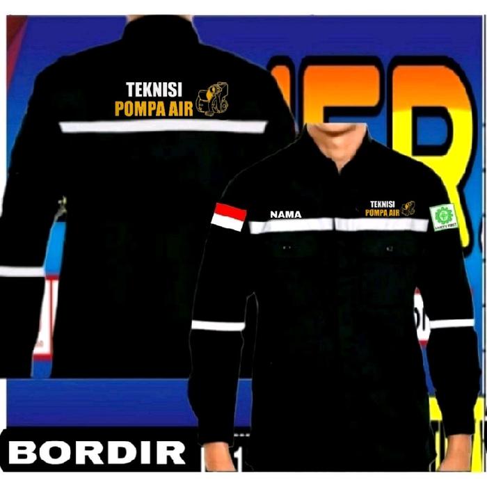 wearpack atasan teknisi pompa air kemeja teknisi pompa baju teknisi pompa air seragam teknisi pompa 