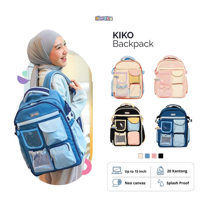 Himeku KIKO Backpack - Ransel Besar Banyak Kantong - Tas Kulkas - Tas Sekolah 20 Kantong - Muat Lapt