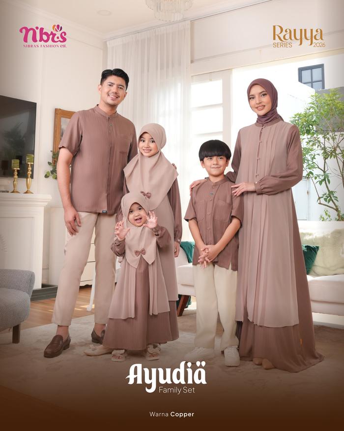 Sarimbit Ayudia Copper Rayya Nibras 2026 set family seragam keluarga pengajian tpa rebana marawis