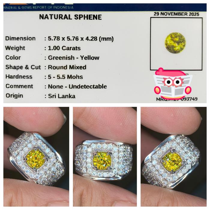 Natural 1.00ct rainbow sphene memo mri top luster