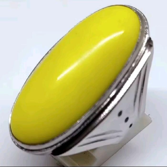 Cincin Batu Akik Kuning Kembanh Johar Model pandan Natural Ring Stanlis