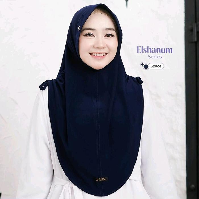 Bergo Elshanum ORI by Daffi Hijab | Jersey High Twist Parfume - Aksen Serut bagian Samping
