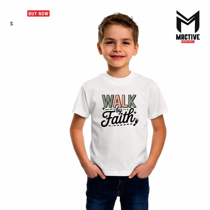 KAOS ANAK WALK BY FAITH NATAL MERRY CHRISTMAS COTTON COMBED 30S- MACTIVE
