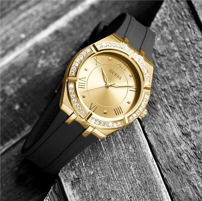 GUESS GW0034L1 Original COSMO Jam Tangan Wanita Analog Gold Rubber
