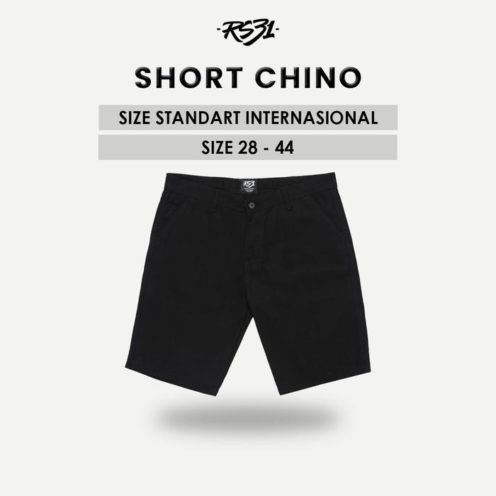 RS31 Celana Chino Pendek Pria RS31 Super Big Size 28-44 - Chinos jumbo/Short Pants Cino Hitam