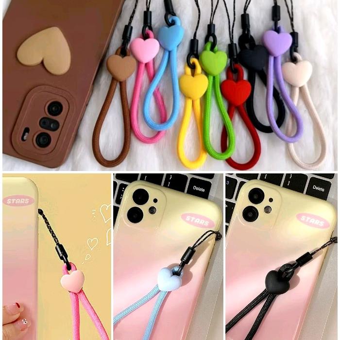 READY Gantungan HP Motif Love / Tali Lanyard Lucu Unik Adjustable / Tali Strap Gantungan HP /