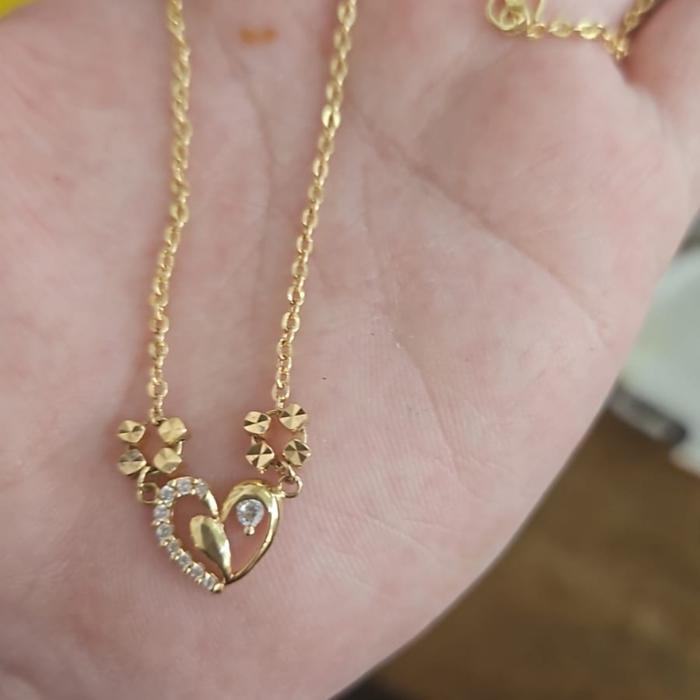 KALUNG PENTOL BOLA GOLD EMAS ASLI 700 70% 16K HWT LOVE HATI POLOS