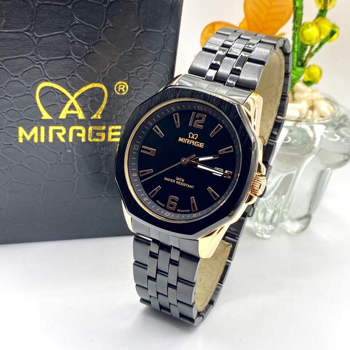 Mirage Jam Tangan Pria 8825M Sport Analog Bahan Stainless Steel Anti Karat Dijamin Tahan Air Tanggal