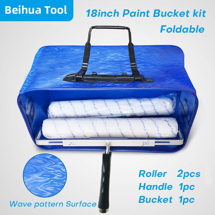 4PCS/set 18inch Paint Bucket kit Paint Roller Paint Tray kit for Wall Decoration Wave pattern Surfa