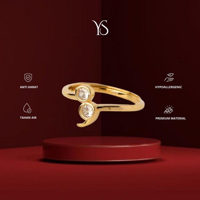 YS - Semicolon Ring | Cincin Mental Health Premium | Titanium Anti Karat Anti Luntur | Adjustable | 