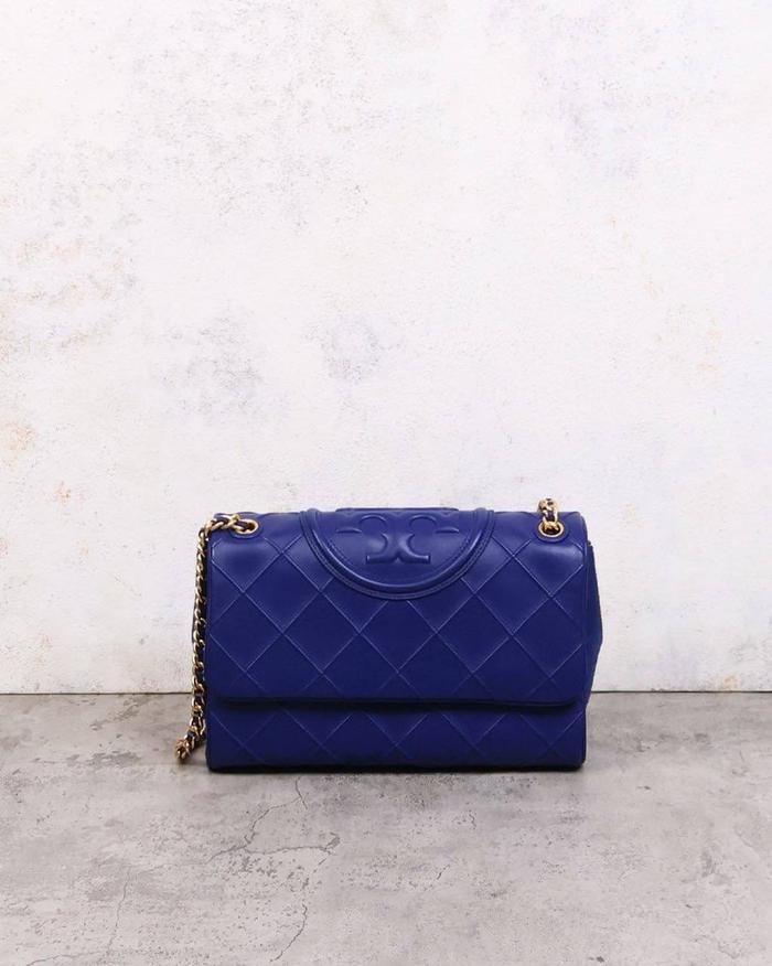 Tory Burch Soft Fleming Medium Convertible Shoulder Bag Navy Day