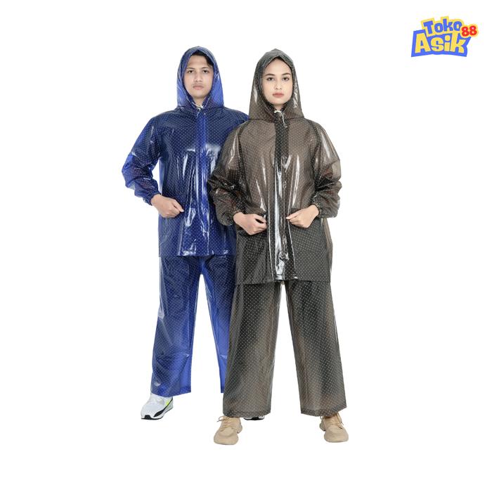 JAS HUJAN JAKET CELANA MAESTRO PVC TEBAL TIDAK REMBES KARET ELASTIS SATU SET JAKET DAN CELANA