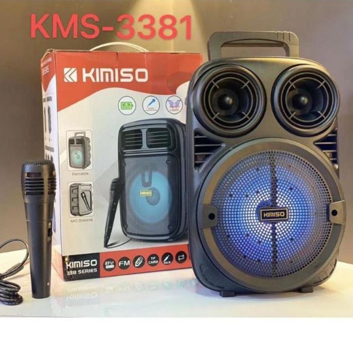 COD SPEAKER WIRELESS BLUETOOTH PORTABLE 6'8 INCH KIMISO 3381 PLUS MIC KARAOKE X-BASS//SPEAKER KIMISO