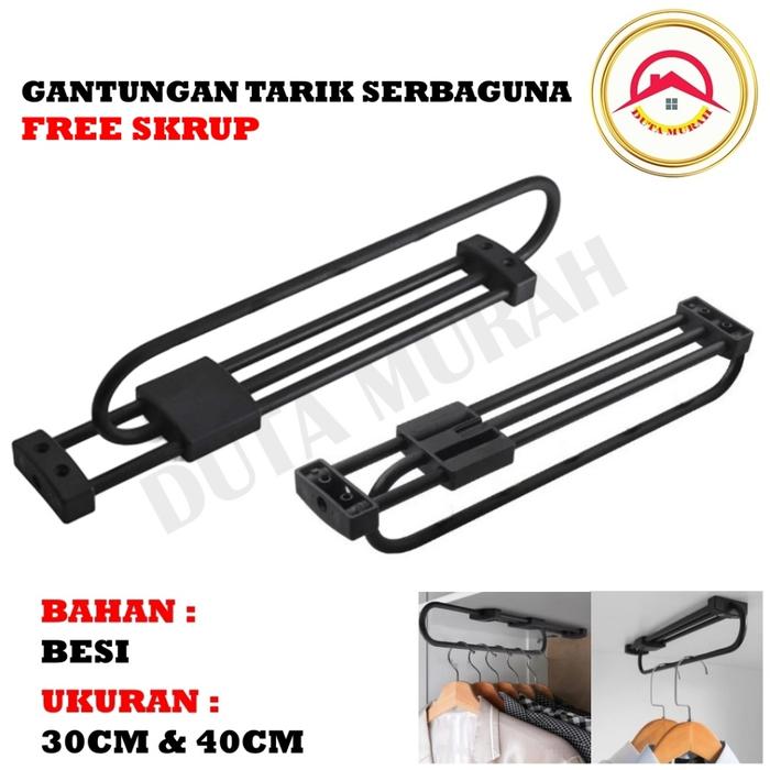 READY Gantungan Tarik Dorong Besi Rak Kolong Panci Wajan Serbaguna Dapur Kitchen Set Lemari