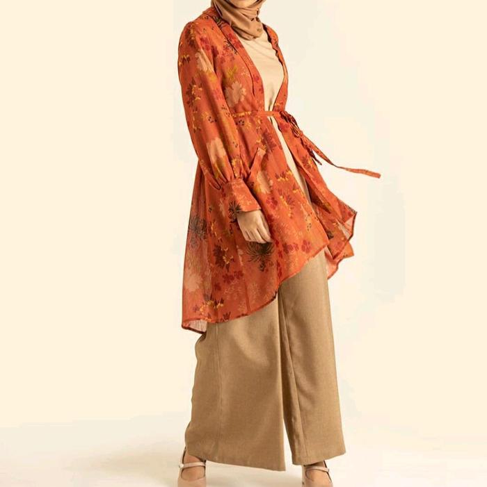 Marze Outer Kami Idea outwear Bunga Poliester Katun