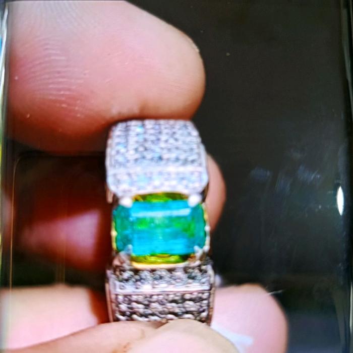 cincin perak natural emerald CE minor + memo CGL