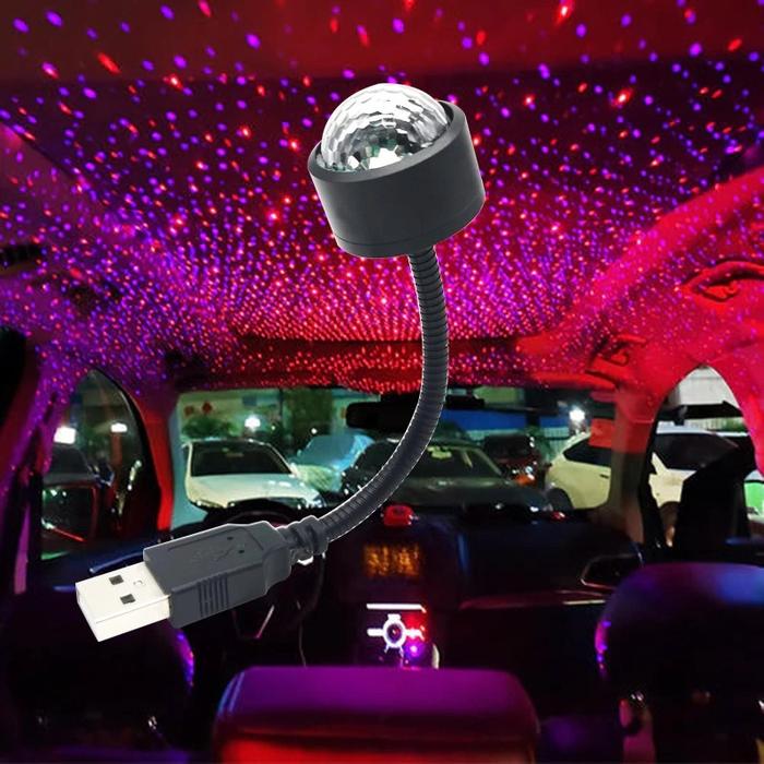 Lampu Mini LED Proyektor Interior Mobil RGB USB Plug 5V - M9 - 7RLLCRBK Black