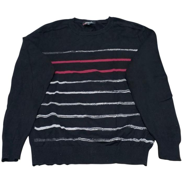 Sweater Pria Arnett Hitam Garis