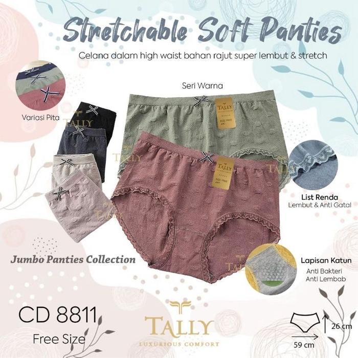 PREMIUM Celana Dalam / CD Wanita TALLY Rajut 8811 - Free Size - Fit XL