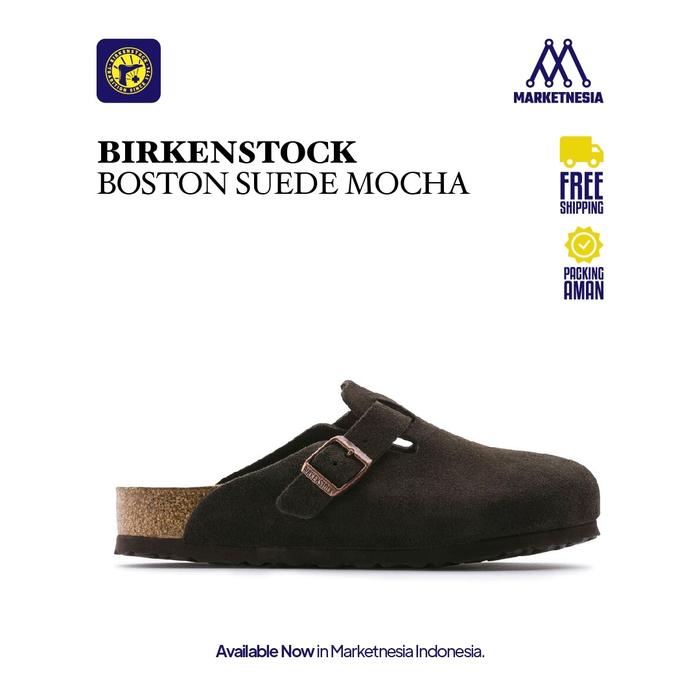 Sandal Birkenstock Boston Mocha Original Shoes Pria