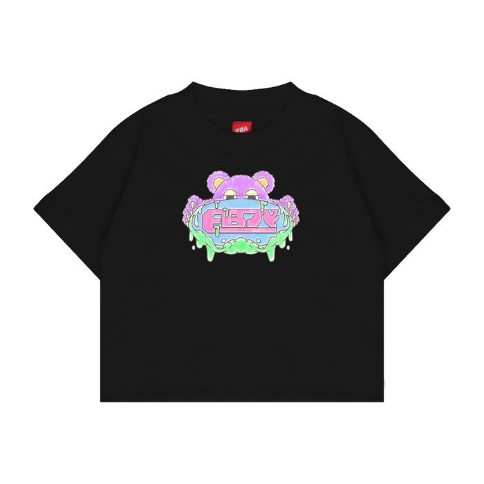 Eba Kids Kaos Anak Boxy Tshirt Unisex 1-10 Tahun Toxic Bear Hitam