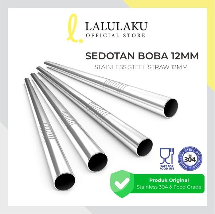 alk sedotan stainless bubble boba 12mm / sedotan stainless 1.2cm