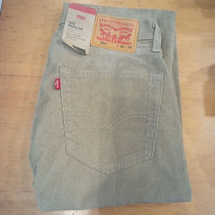 Celana Jeans Pria 505 Original Reguler Fit 505-1397 Rinse Timberwolf Corduroy Pants