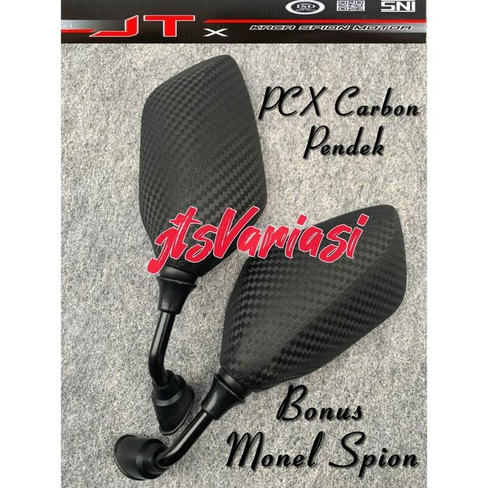 Spion Motor Pcx Carbon Tangkai Pendek Hitam Beat Vario Adv Scoopy Pcx