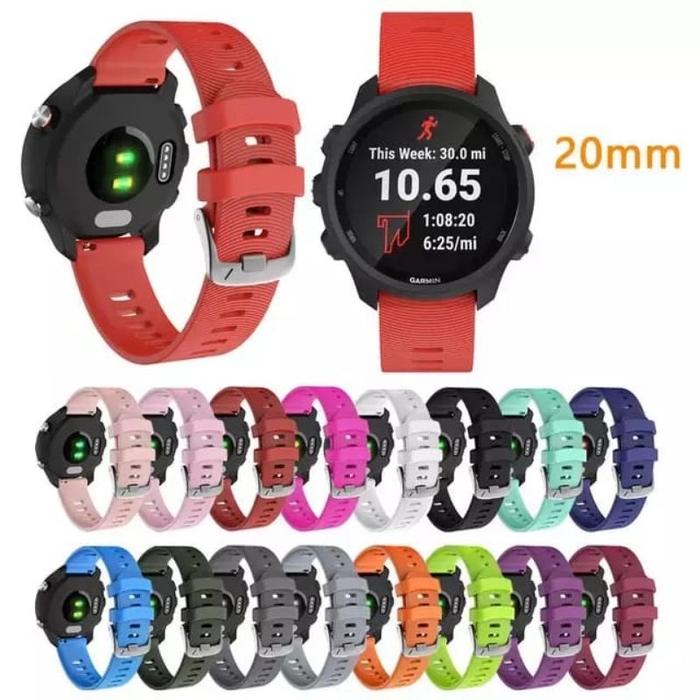 Strap Silikon Tali Karet Jam Garmin Forerunner 245 FR 245 FR245 20MM Diskon