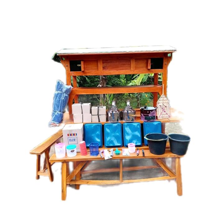 gerobak angkringan komplit free ongkir kaca