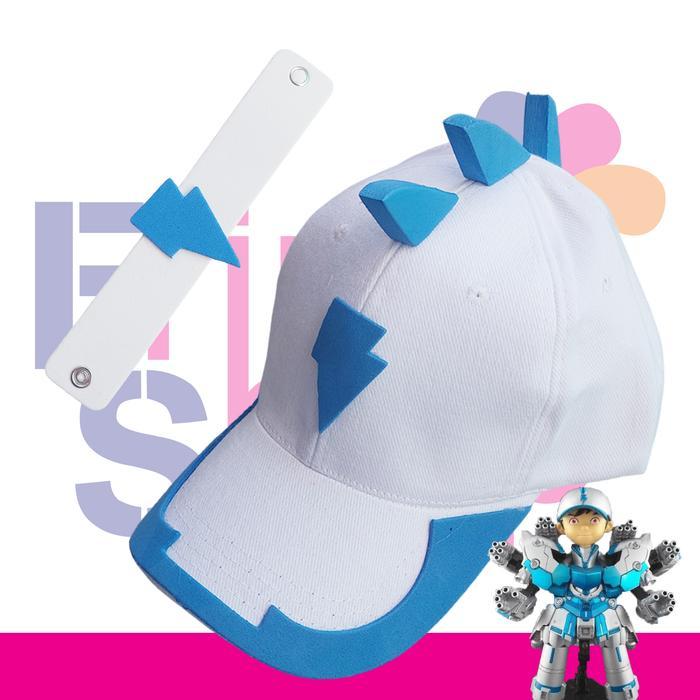 Frimashop Paket Topi + Jam Tangan Proyektor + Tombak Boboiboy Mecha / Mechabot Mod Aksesoris