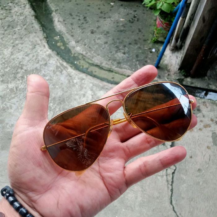 RAYBAN VINTAGE AVIATOR LM lagre metal    lensa B15 browen bl USA orjinal Eyewear Sunglasses