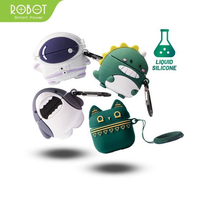 ROBOT Case Airbuds T50S Liquid Silicone Case Shark Dinosaur Original