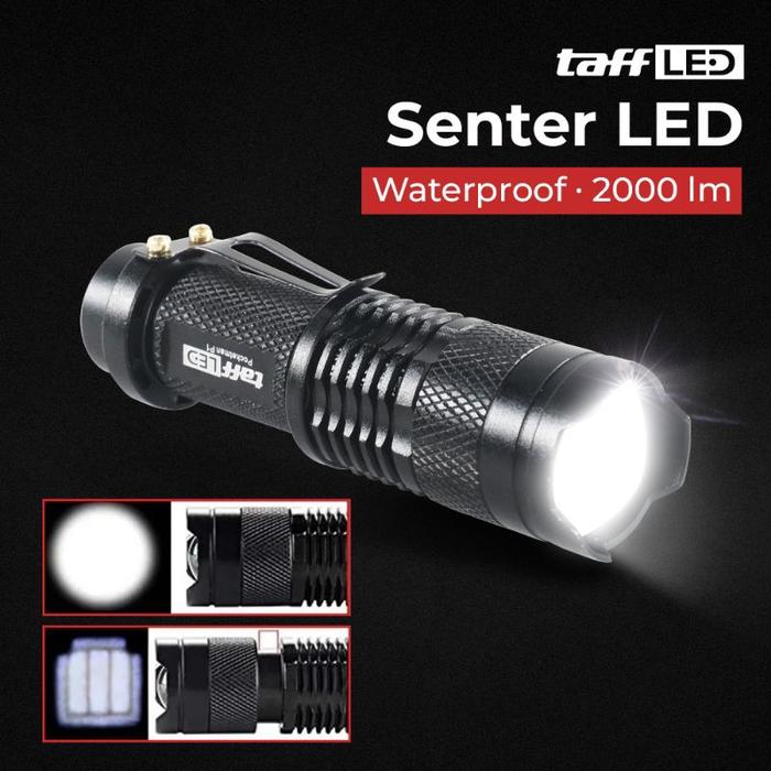 Senter Led 2000 Lumens Pocketman zoom Waterproof