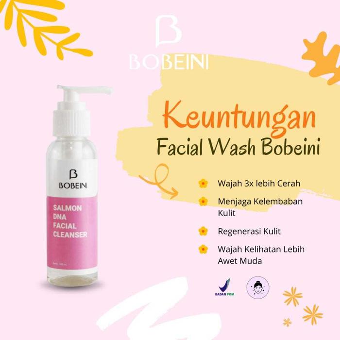 Bobeini Salmon DNA Facial Wash 100 Ml BPOM / Face Wash Pemutih Wajah / Skincare Wajah 100 ML / Facia