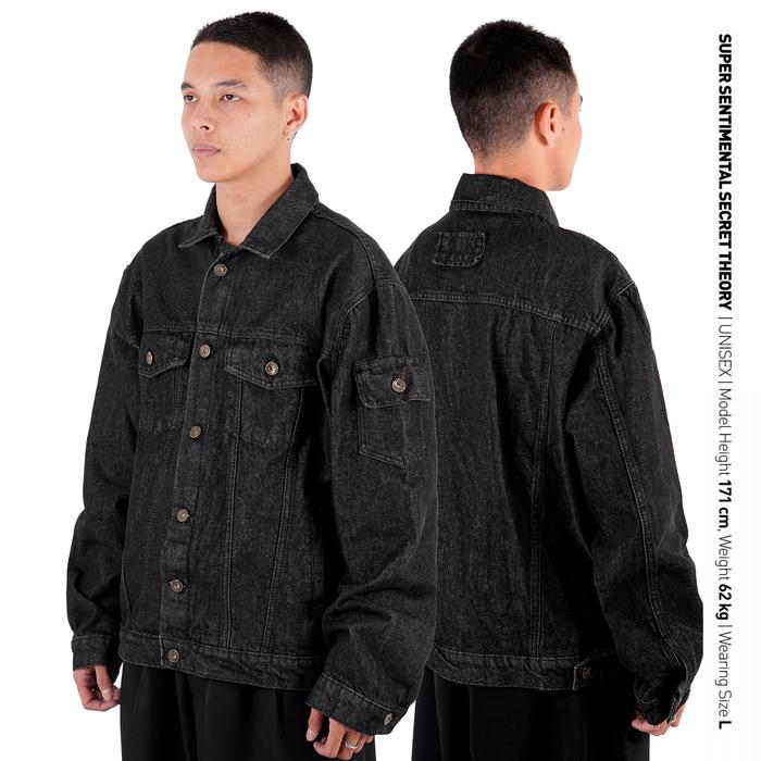 SSST Trucker Denim Oversize Jacket  Washed Black