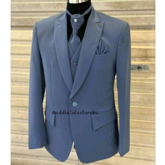 JAS PENGANTIN PPRIA DENIM/JAS WEDDING DENIM DOFF/JAS DENIM DOP