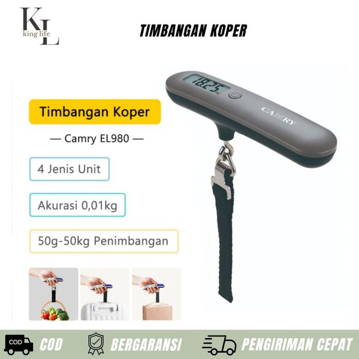 CAMRY timbangan koper 0,05kg-50kg | Timbangan Gantung Multifungsi Kilogram / Pound (kg/lb