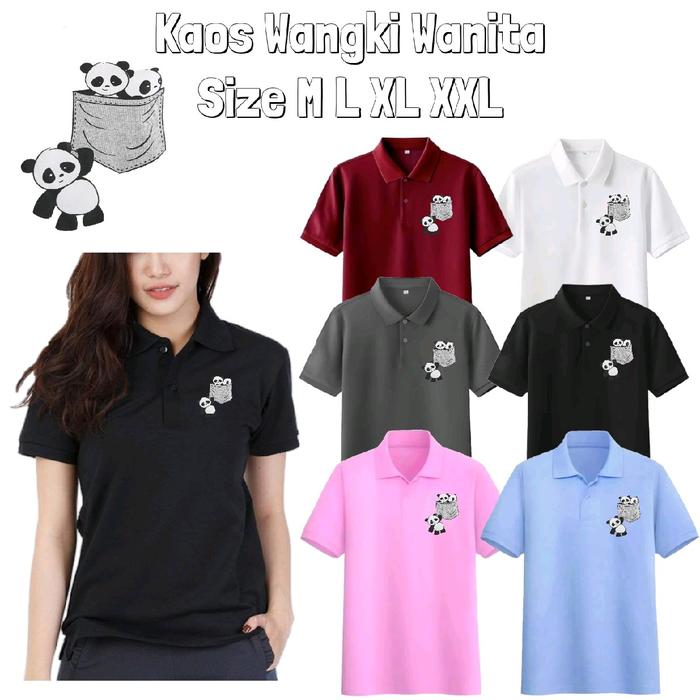 Kaos Polo Wanita Polo Shirt Wanita Dewasa Atasan Kaos Kerah Lengan Pendek Wangki Dewasa Polos Motif 