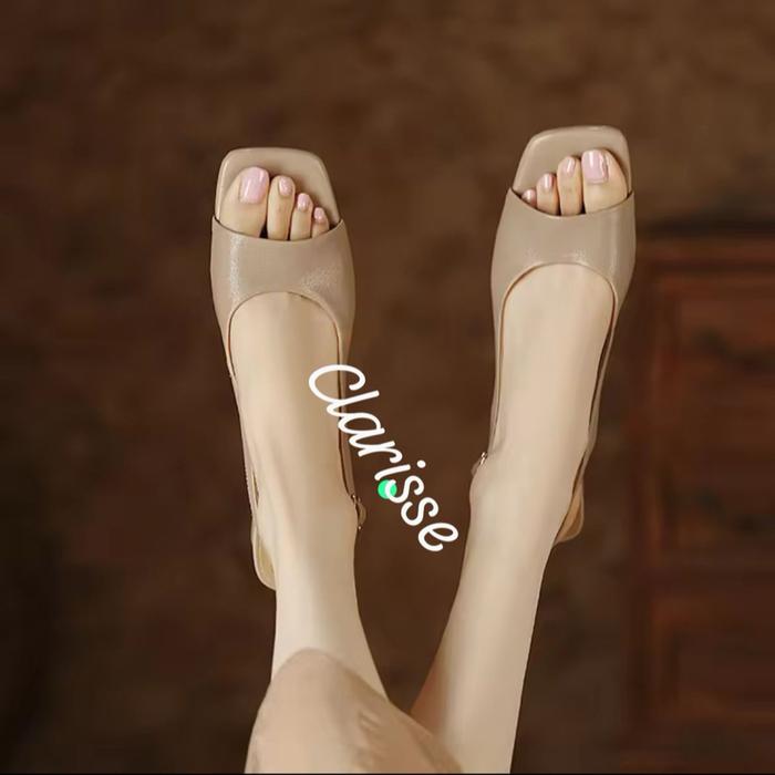 sendal heels wanita terbuka tapak tahu 4cm(psBD) Sandal