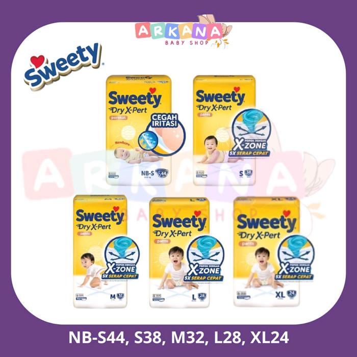 SWEETY BRONZE (NB-S44, S38, M32, L28, XL24) Popok Bayi Kering seharian