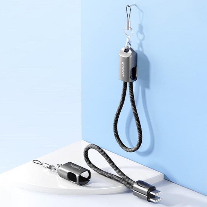 ROBOT RKCC01 Kabel Cable Charger Data Robot Type-C to Type-C Type C Tipe C PD Power Delivery 65W Hit