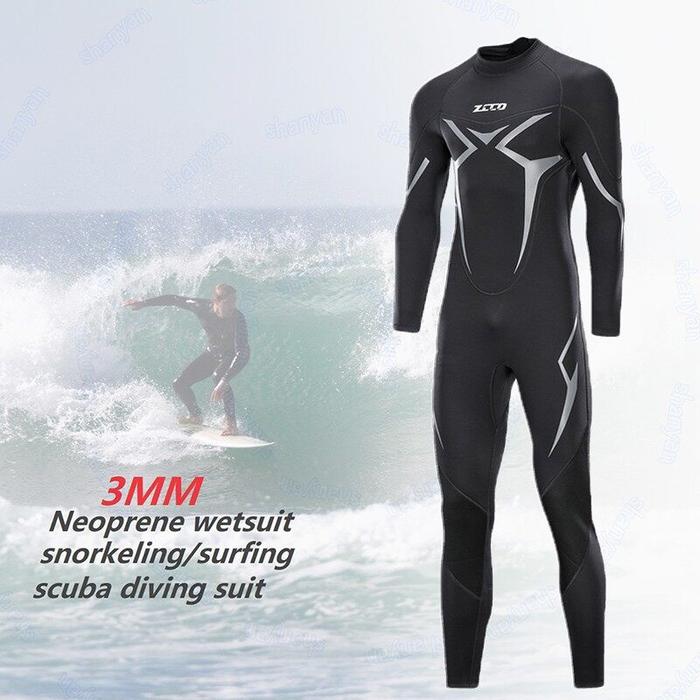 ZCCO 3MM Neoprene SCR Wetsuit Menyelam Set Pria Satu Potong Scuba